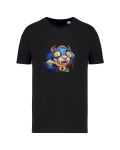 teeshirt urban cat front noir