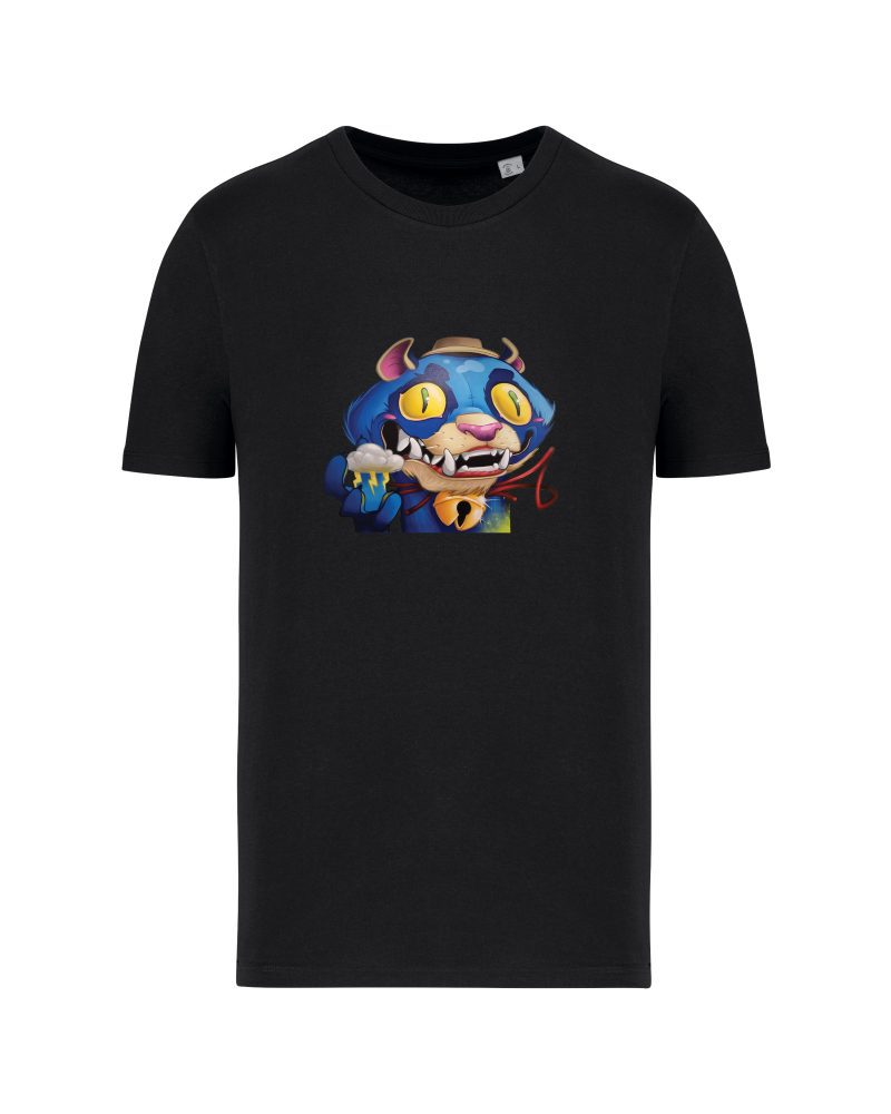 teeshirt urban cat front noir