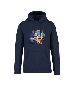 sweatshirt urban cat front bleu marine