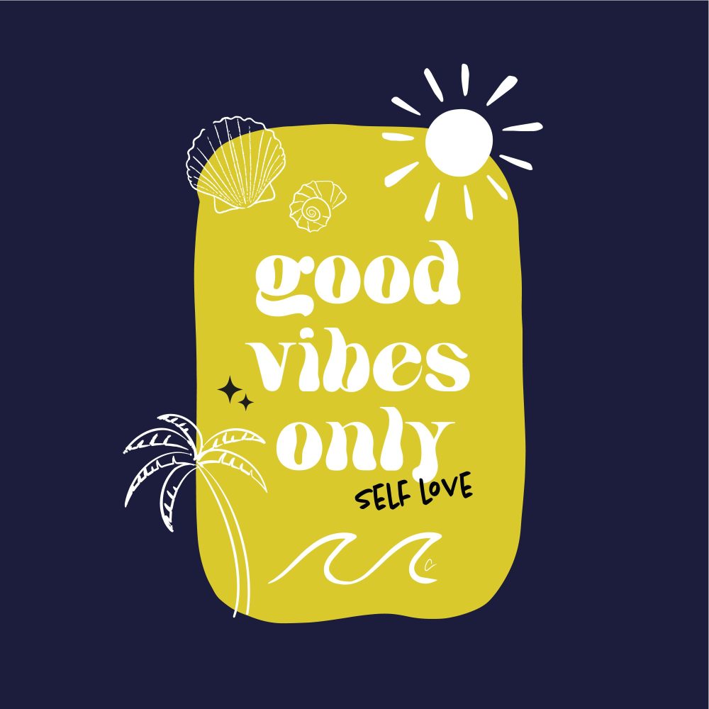caroline design graphic good vibes only jaune