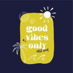 caroline design graphic good vibes only jaune