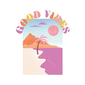 caroline design graphic good vibes beach