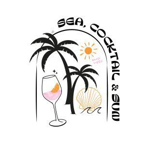 caroline design graphic sea cocktail sun noir