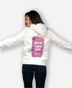 sweatshirt femme good vibes only mockup back ivoire