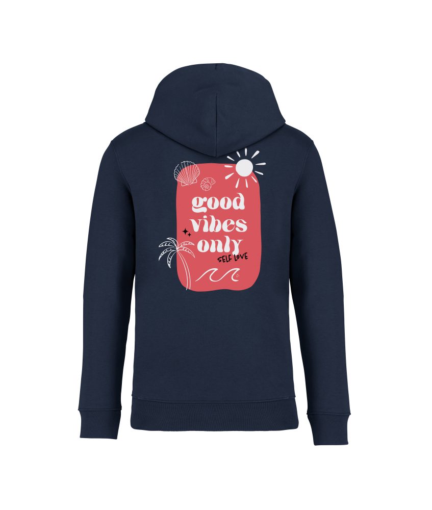 sweatshirt good vibes only back bleu marine