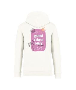 sweatshirt good vibes only back ivoire