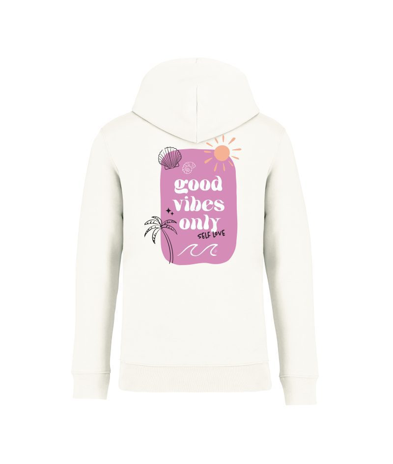 sweatshirt good vibes only back ivoire