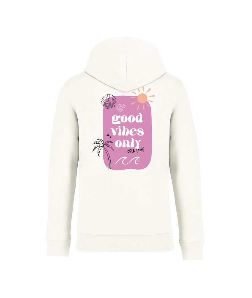 sweatshirt good vibes only back ivoire