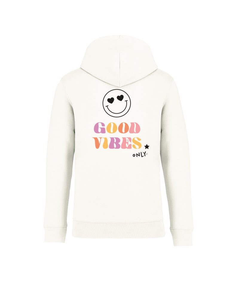sweatshirt good vibes back ivoire