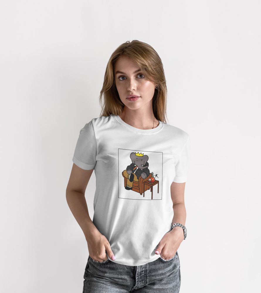 teeshirt femme babar mockup front blanc