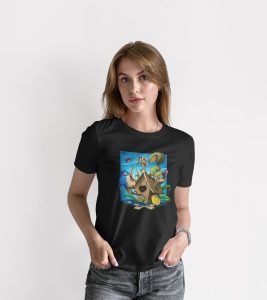 teeshirt femme briancon mockup front noir