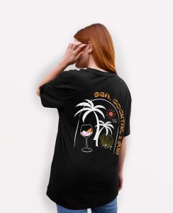 teeshirt femme sea cocktail sun mockup clr noir