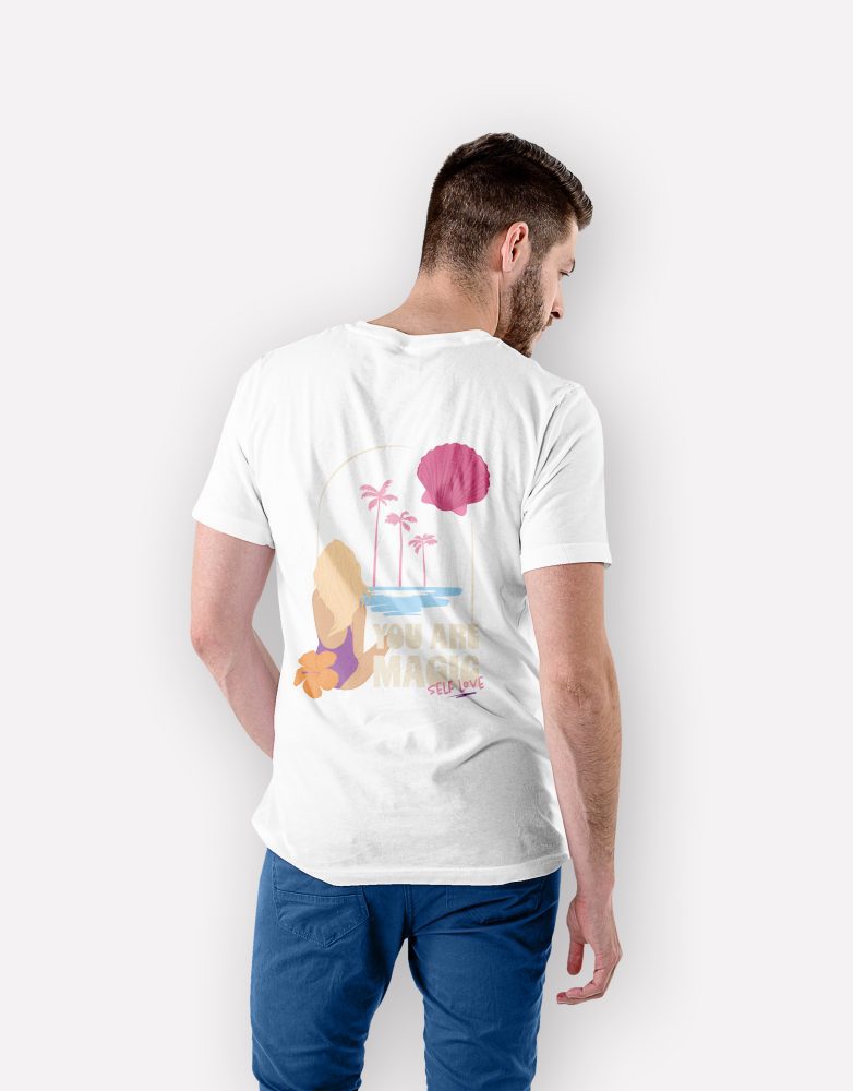 teeshirt homme you are magic mockup back blanc