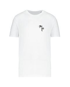 teeshirt palmiers front blanc