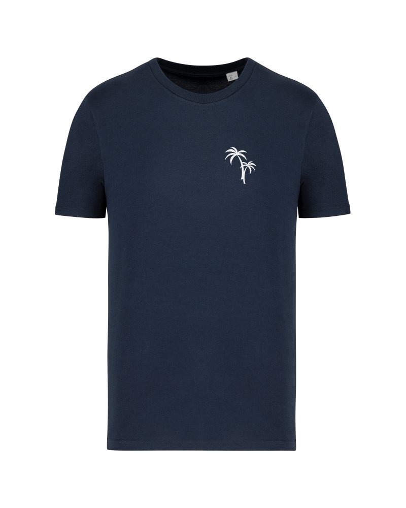 teeshirt palmiers front bleu marine