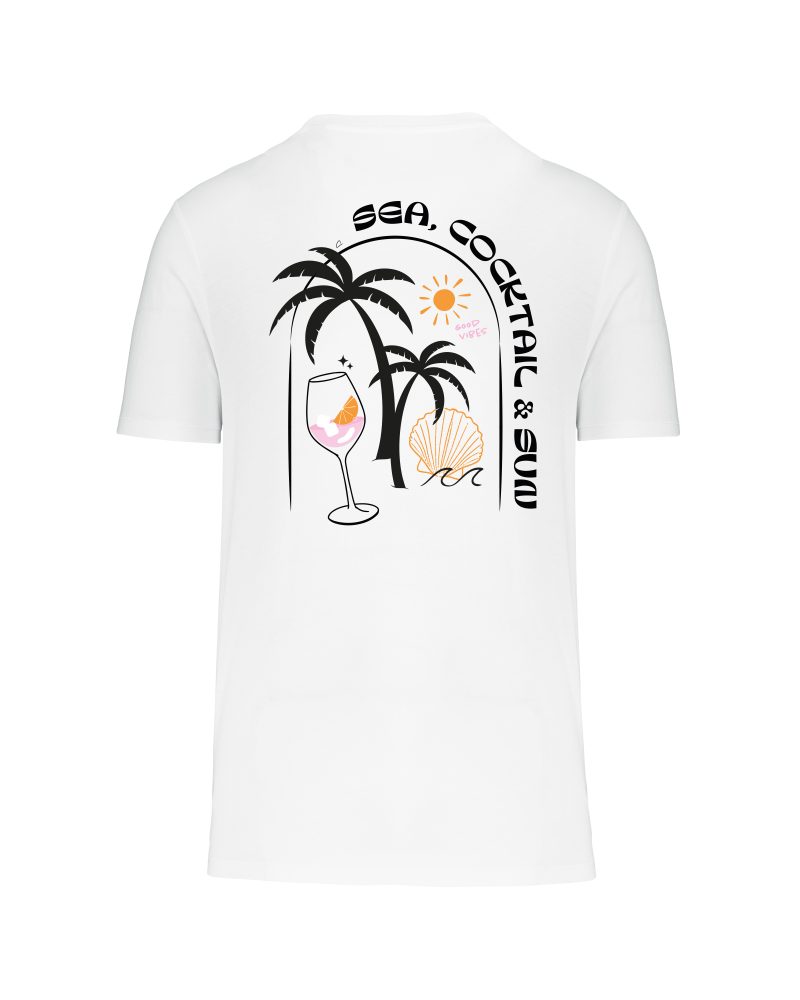 teeshirt sea cocktail sun back blanc