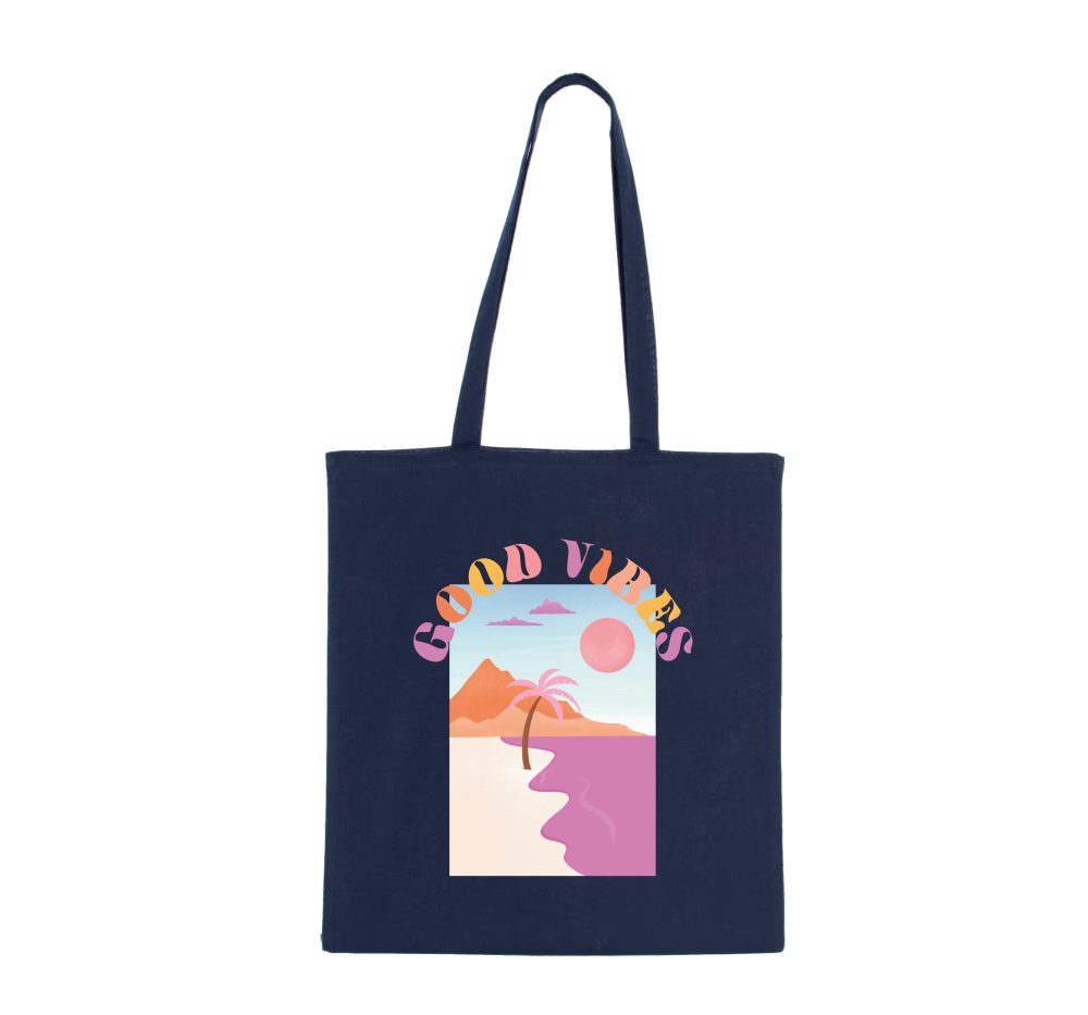 totebag good vibes bleu marine