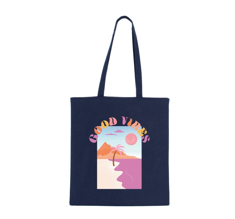 totebag good vibes bleu marine