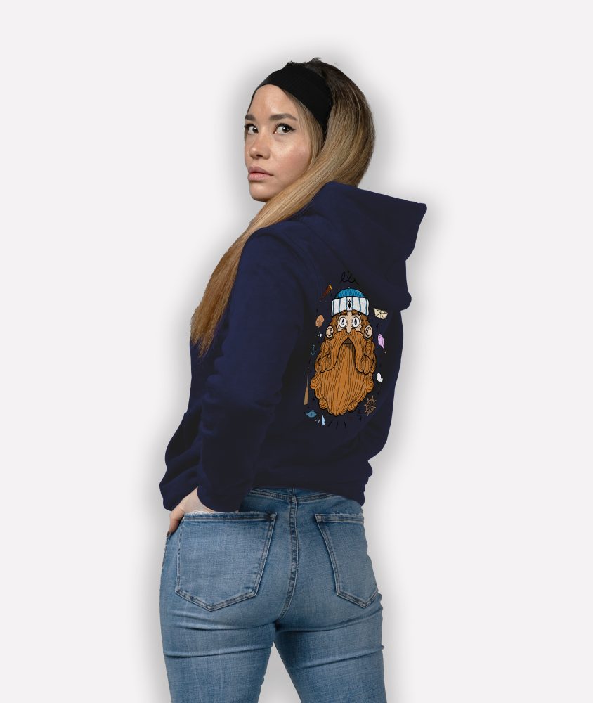 sweatshirt femme marin roux mockup back bleu marine