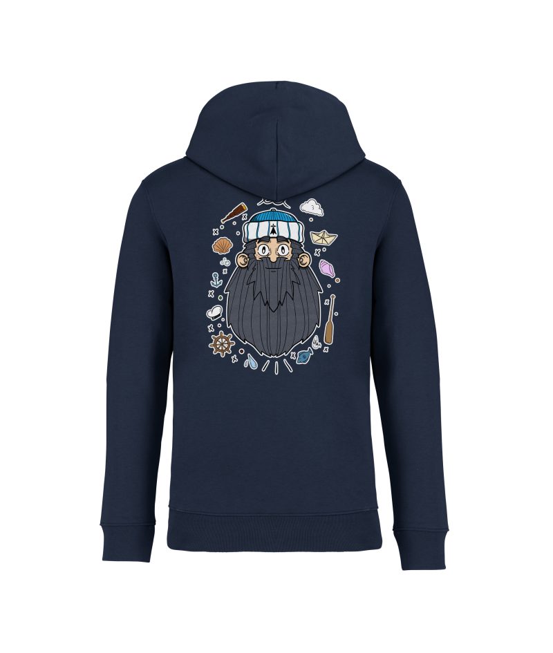 sweatshirt marin gris back bleu marine