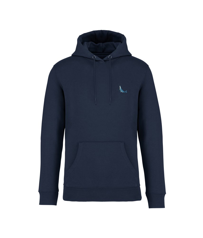 sweatshirt protecteur oceans front bleu marine baleine