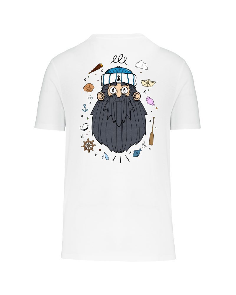 teeshirt marin gris back blanc