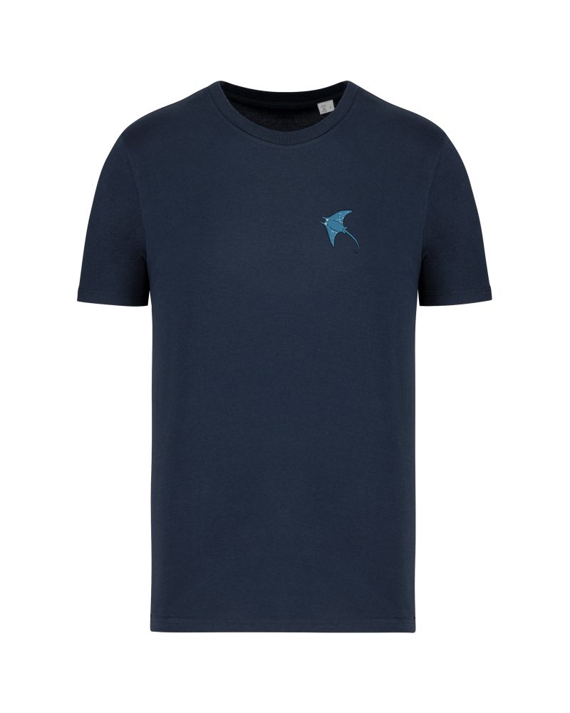 teeshirt raie front bleu marine