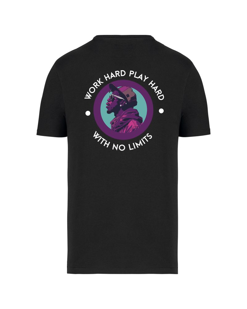 teeshirt work hard back noir