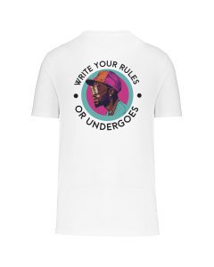 teeshirt write your rules back blanc