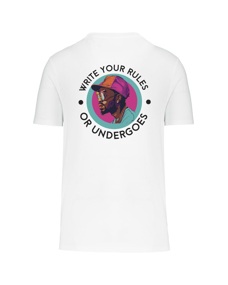 teeshirt write your rules back blanc
