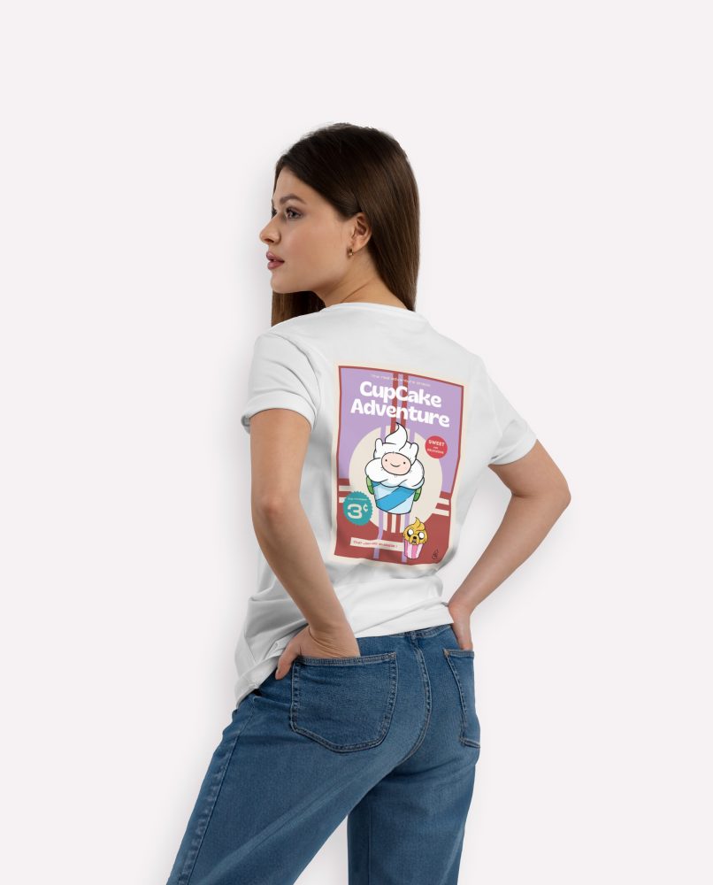 teeshirt femme cupcake mockup back blanc