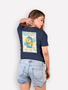 teeshirt femme pikacola mockup back bleu marine