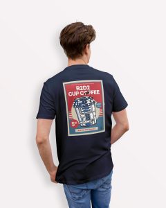 teeshirt homme r2d2 cup coffee mockup back bleu marine