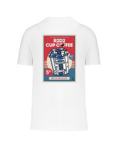teeshirt r2d2 cup coffee back blanc