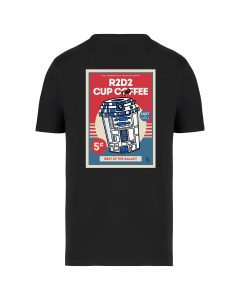 teeshirt r2d2 cup coffee back noir