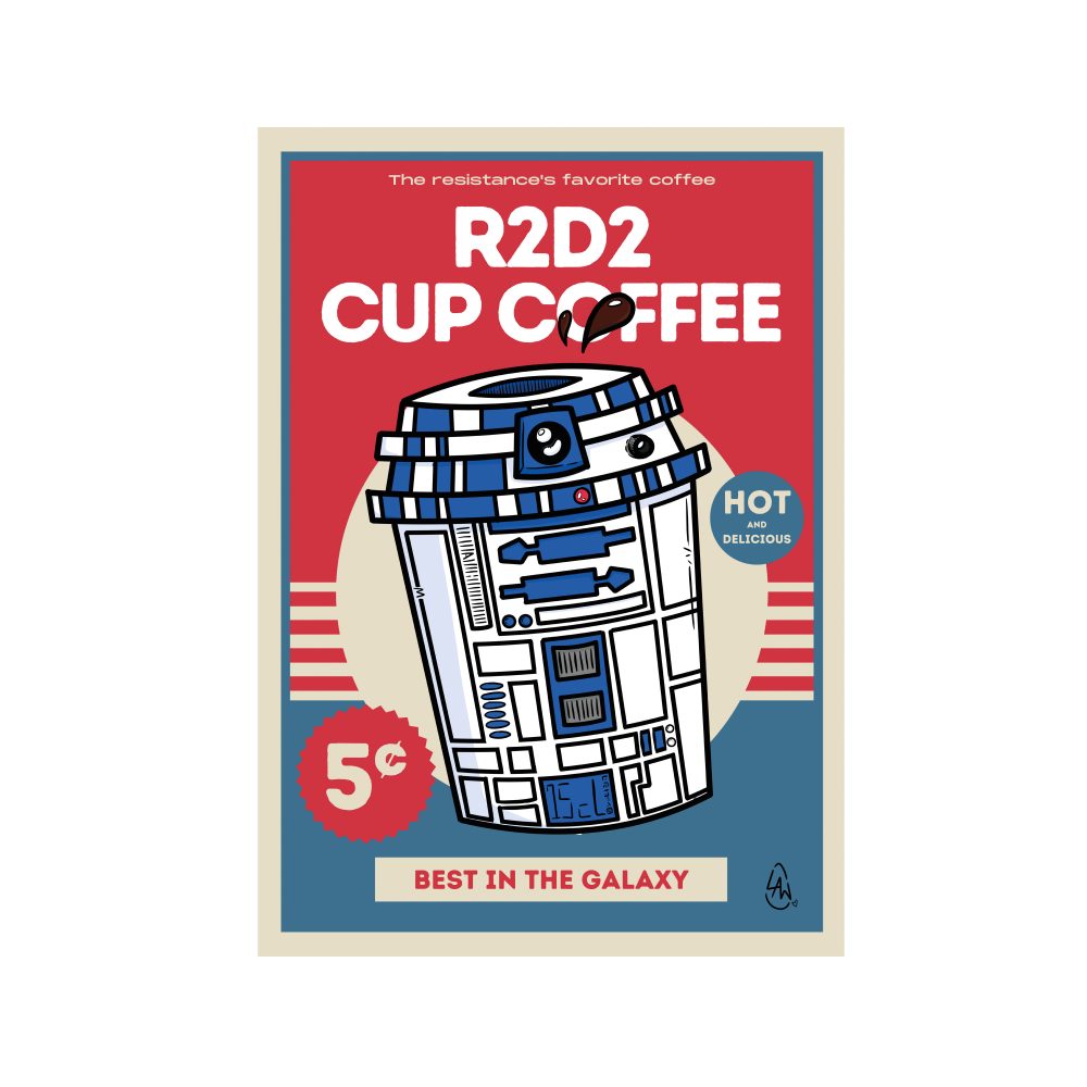lawrence visuel r2d2 cup coffee poster