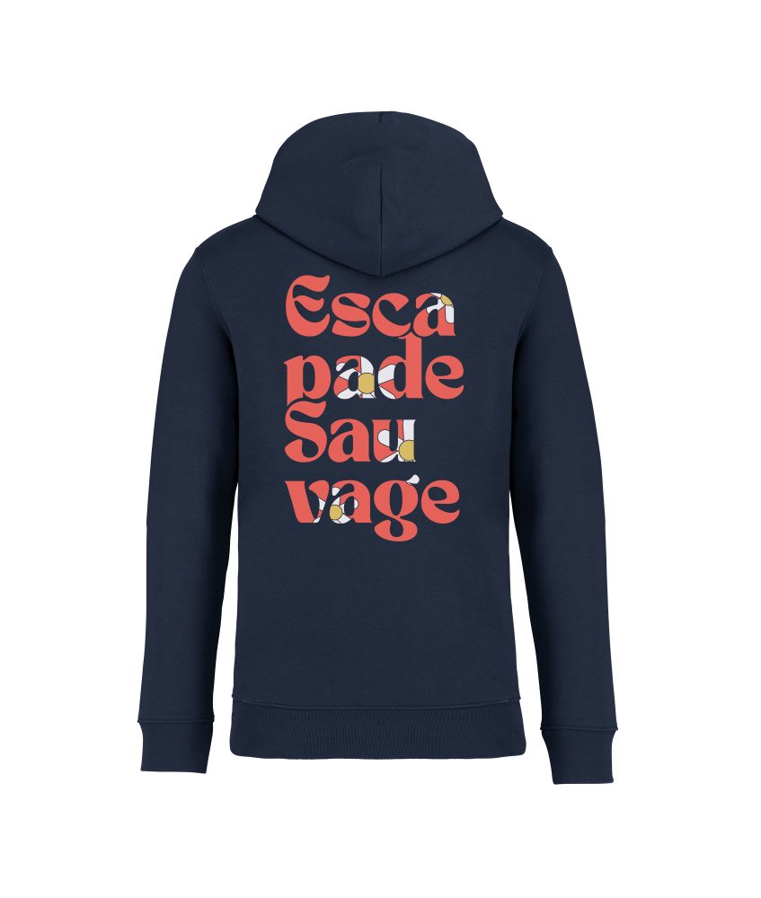 sweatshirt escapade sauvage back bleu marine