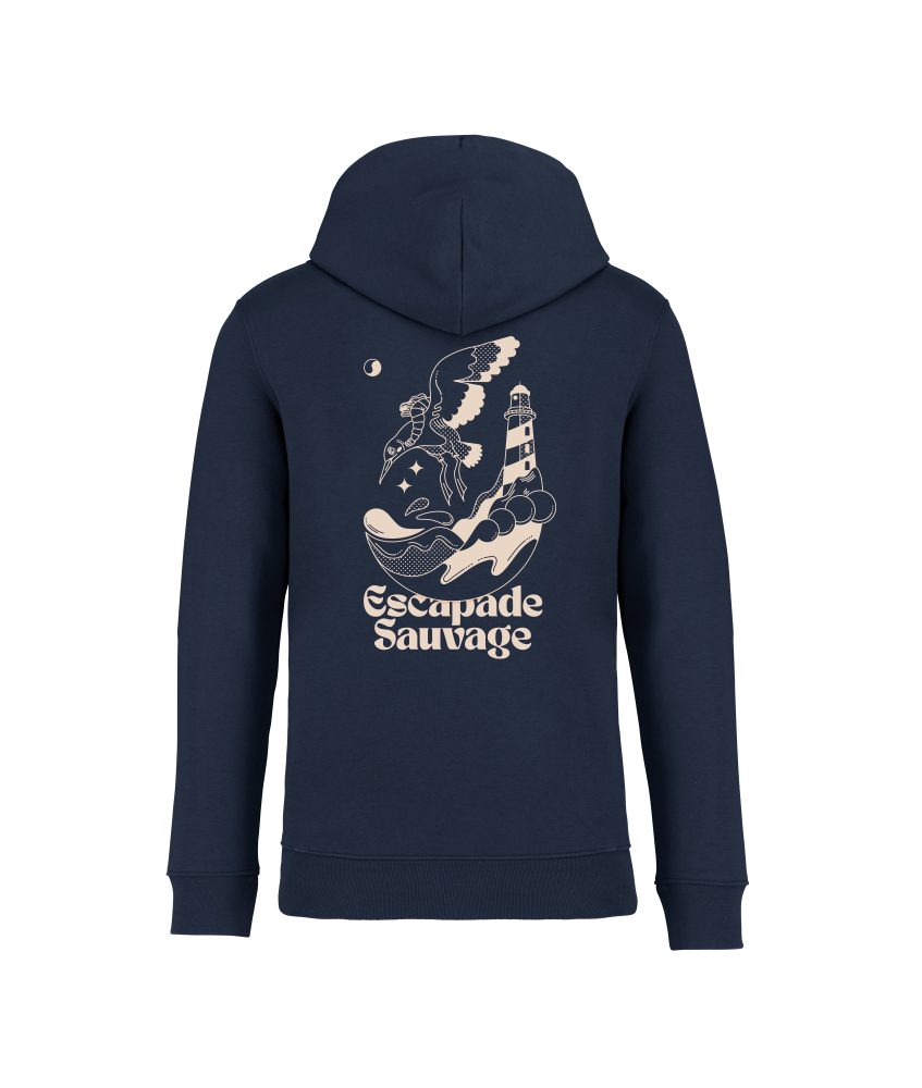 sweatshirt mouette sauvage back bleu marine