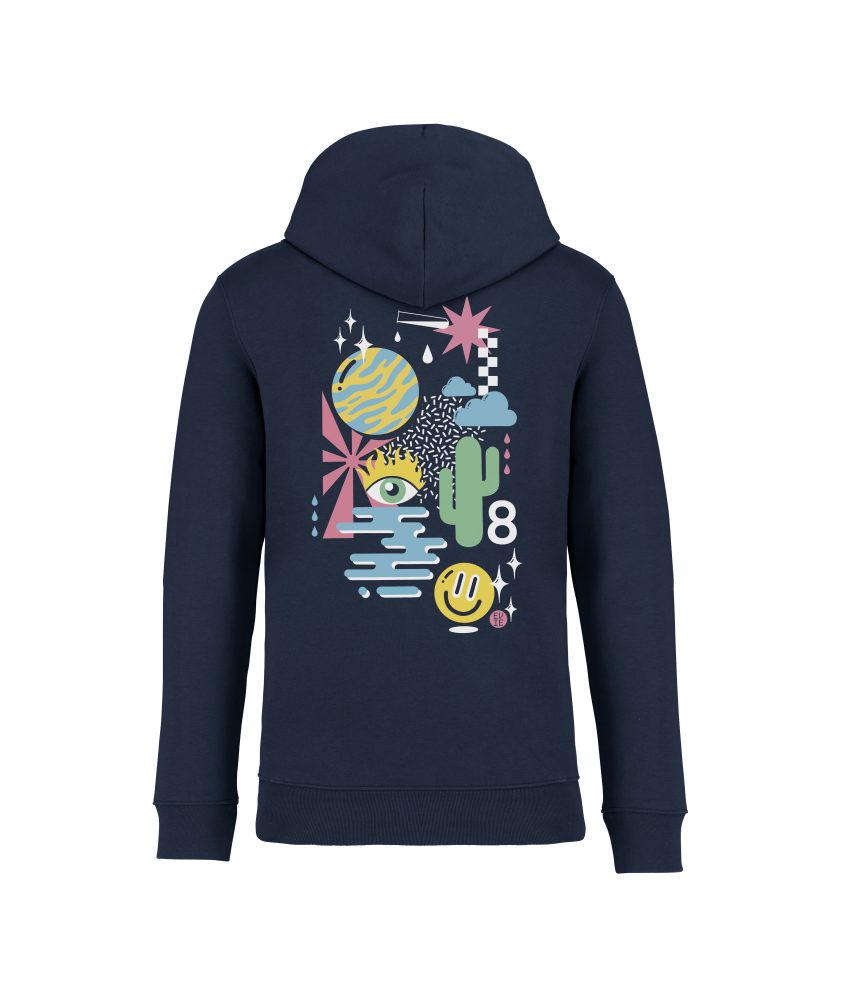sweatshirt cactus back bleu marine