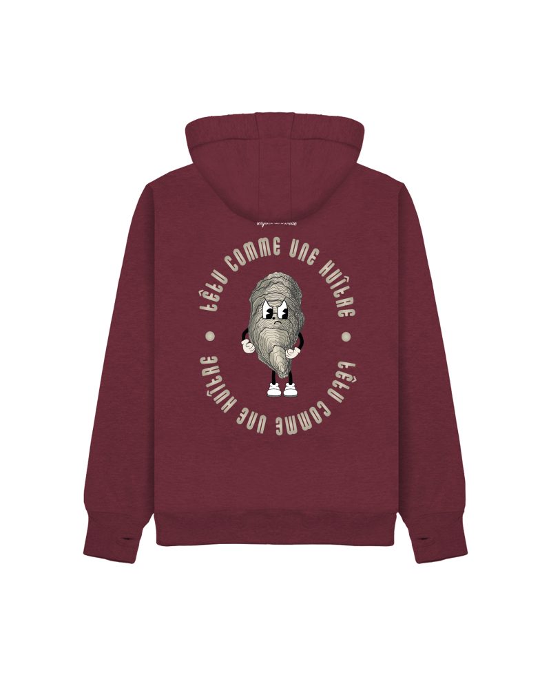 sweatshirt premium homme perle back burgundy wine melange