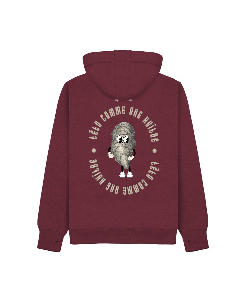 sweatshirt premium homme perle back burgundy wine melange