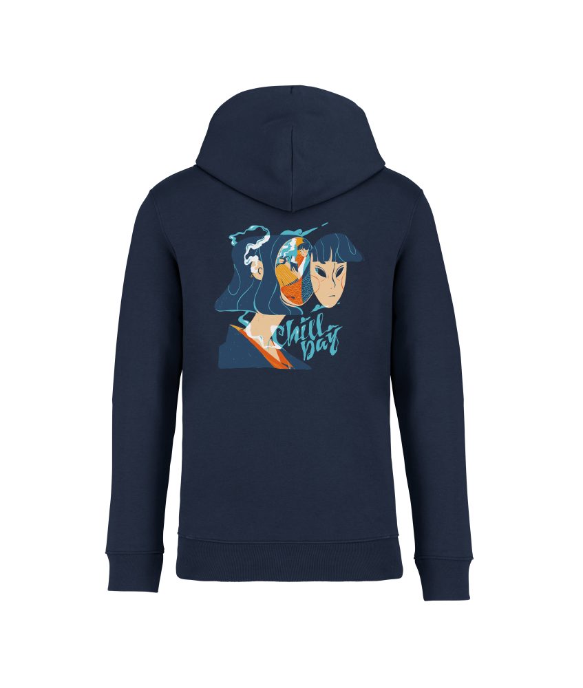 sweatshirt chill back bleu marine