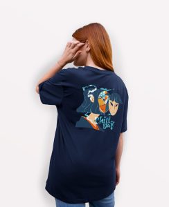 teeshirt femme chill mockup bleu marine