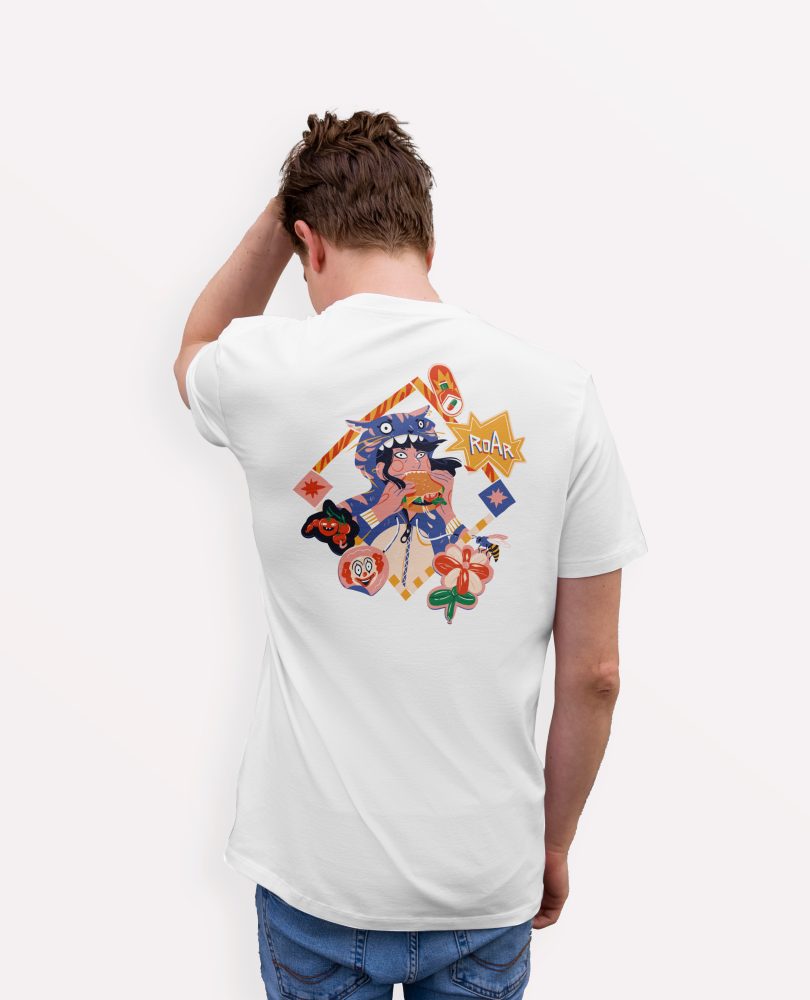 teeshirt homme roar mockup blanc