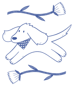 koni studio visuel dog and flowers