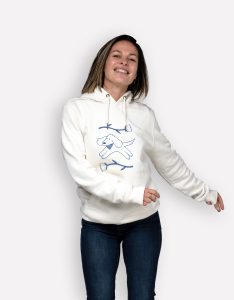 sweatshirt femme dog flowers mockup front ivoire