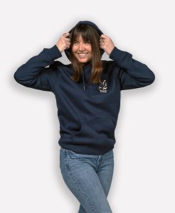 sweatshirt femme mouette sauvage mockup front bleu marine