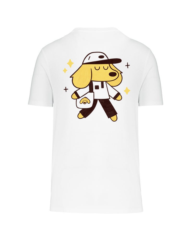 teeshirt chill dog back blanc