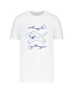 teeshirt dog flowers front blanc