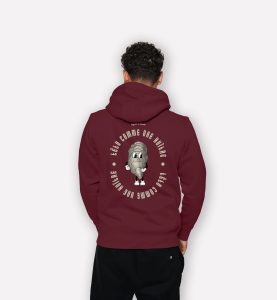 sweatshirt premium homme perle mockup back burgundy wine melange